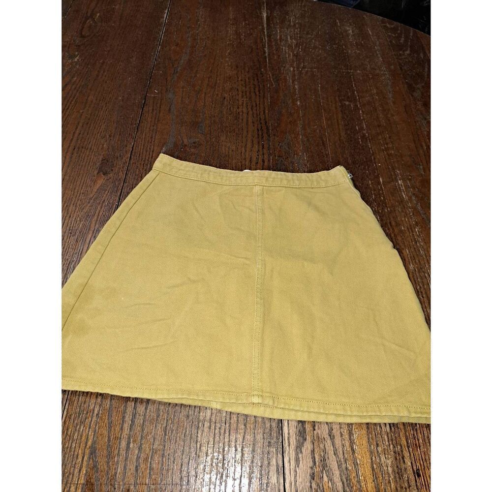 Size 4 91 Cotton On Mustard Yellow A Line Mini Skirt Side Zip Cotton
